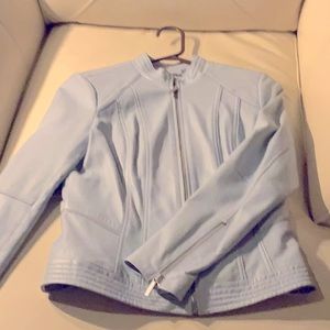 Leather lined Got It Love It powder blue jacket